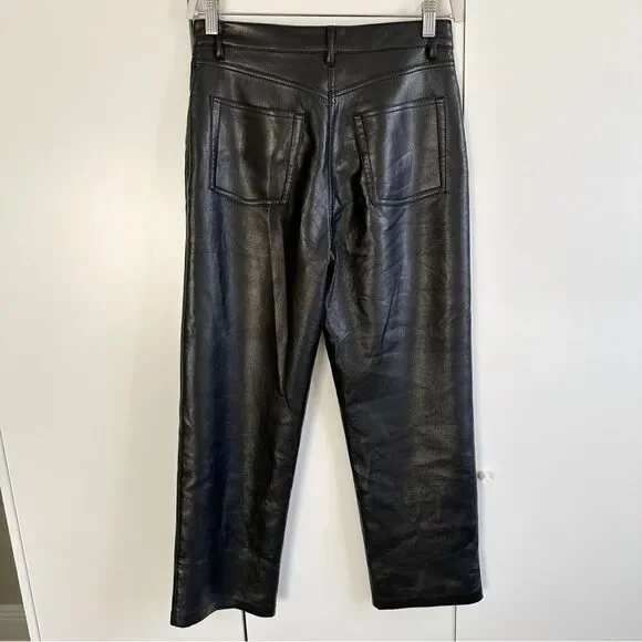 Aritzia Wilfred Free Black Faux Leather Melina Pant - Picture 5 of 6